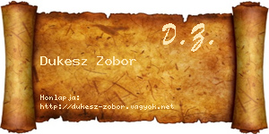 Dukesz Zobor névjegykártya